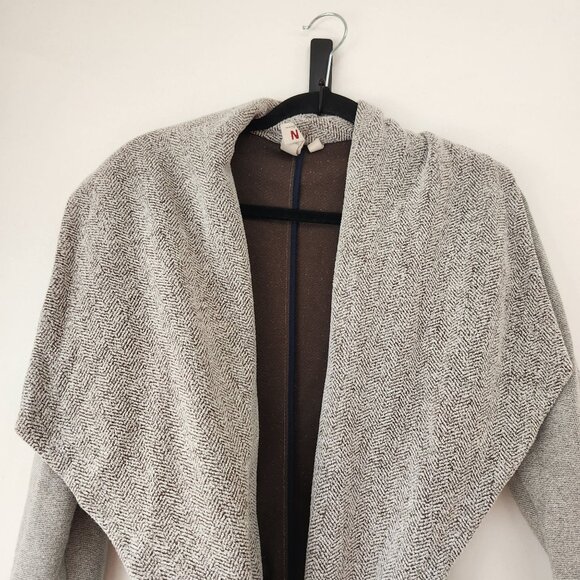 Dolan Anthropologie Grey Cowl Neck Cardigan Sweater Longline Warm Women's S - Picture 5 of 9